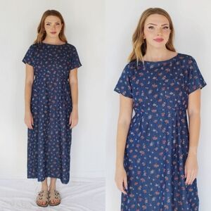 90s Vintage Liz Claiborne Floral Midi Dress